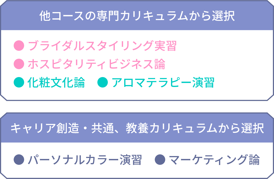 他コースの専門カリキュラム|キャリア創造・共通、教養カリキュラム